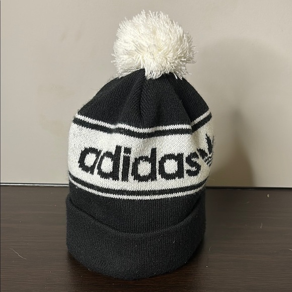 Adidas Black and White Knit Hat - Picture 1 of 4